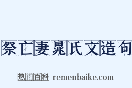 祭亡妻晁氏文造句是什么意思的图片